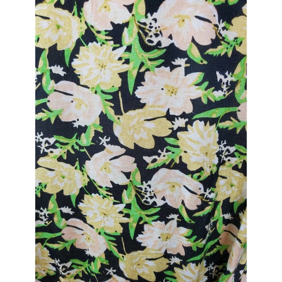 Urban Outfitters LARGE Floral Wrap Mini Dress YELLOW Tie Waist - Picture 7 of 12